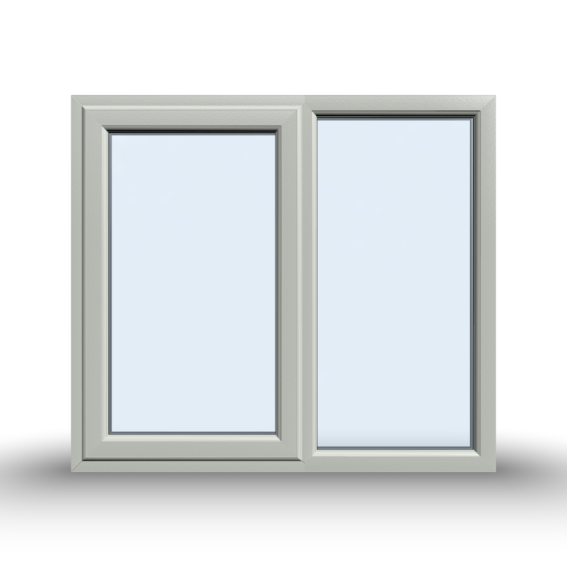 Casement Window - 1200x1065, Half Glass, Opening outwards, White/Anthracite, Double/Triple Glazing
