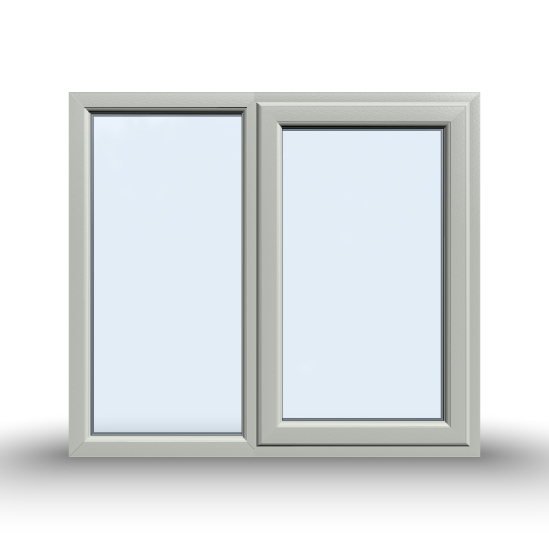 Casement Window - 1200x1065, Half Glass, Opening outwards, White/Anthracite, Double/Triple Glazing