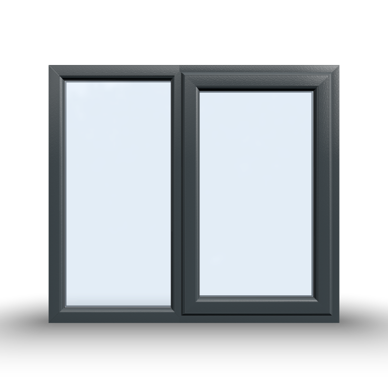 Casement Window - 1200x1065, Half Glass, Opening outwards, White/Anthracite, Double/Triple Glazing