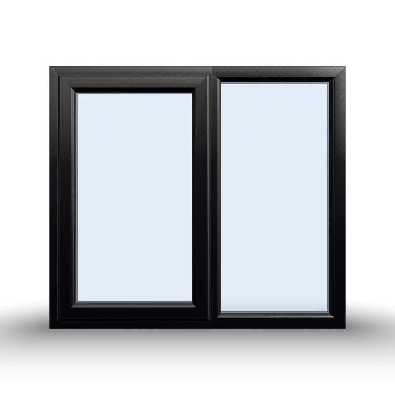 Casement Window - 1200x1065, Half Glass, Opening outwards, White/Anthracite, Double/Triple Glazing