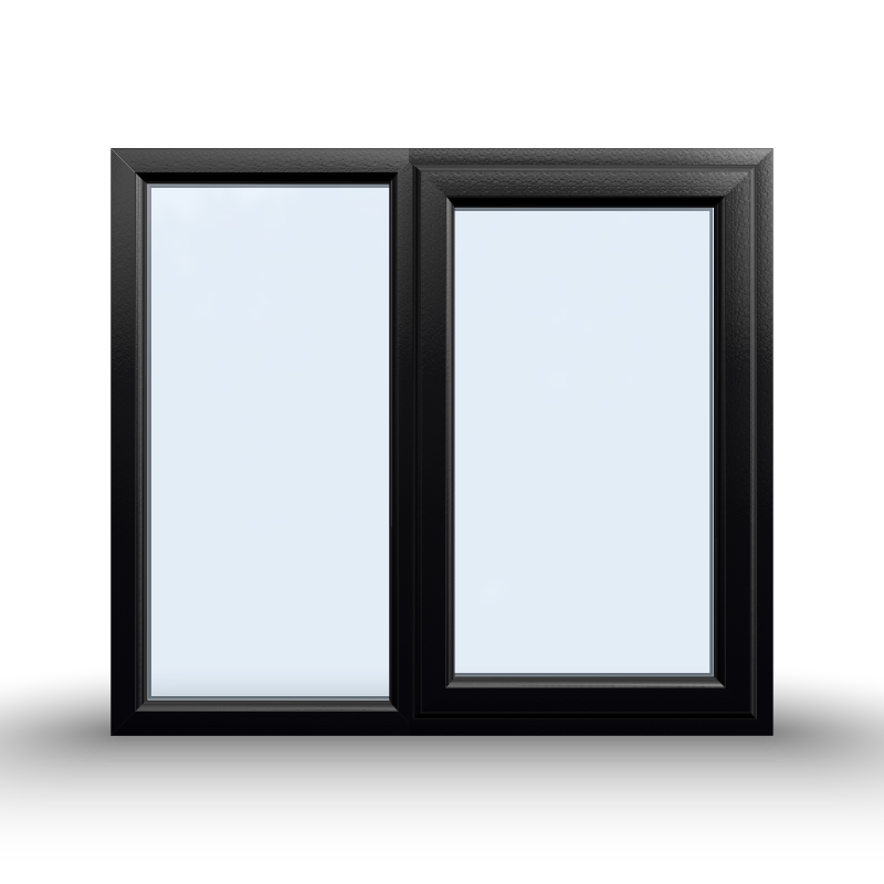 Casement Window - 1200x1065, Half Glass, Opening outwards, White/Anthracite, Double/Triple Glazing
