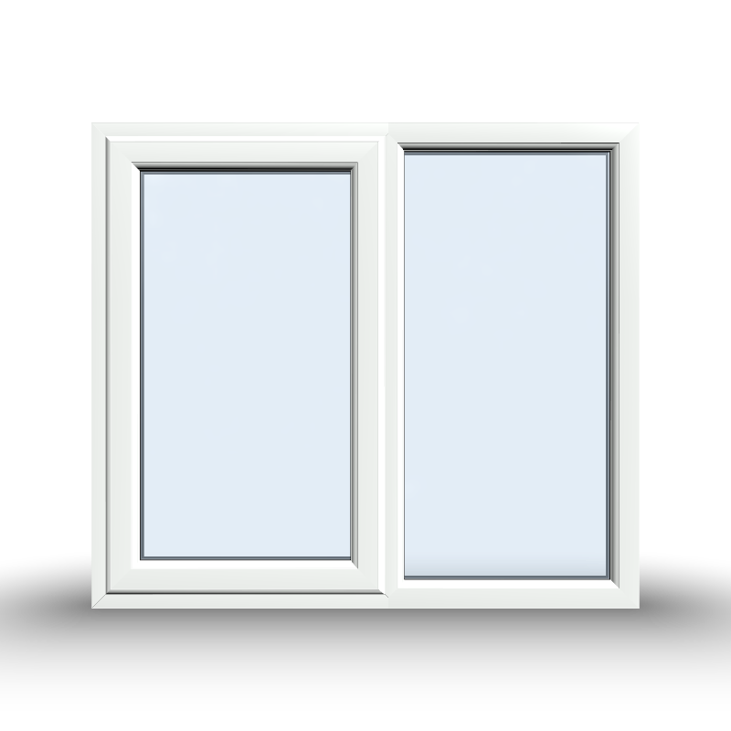 Casement Window - 1200x1065, Half Glass, Opening outwards, White/Anthracite, Double/Triple Glazing