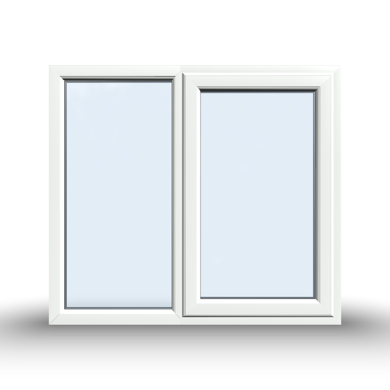 Casement Window - 1200x1065, Half Glass, Opening outwards, White/Anthracite, Double/Triple Glazing