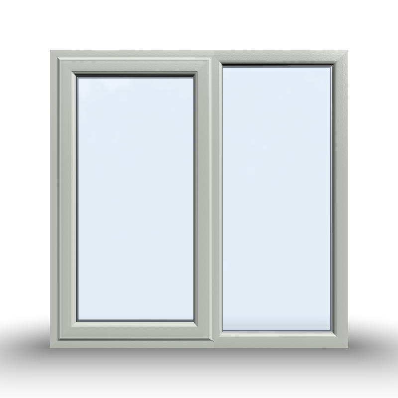 Casement Window - 1200x1200, Half Glass, Opening outwards, White/Anthracite, Double/Triple Glazing