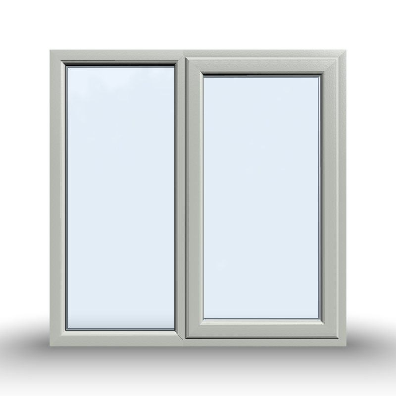 Casement Window - 1200x1200, Half Glass, Opening outwards, White/Anthracite, Double/Triple Glazing