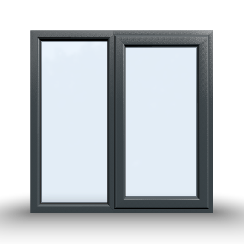 Casement Window - 1200x1200, Half Glass, Opening outwards, White/Anthracite, Double/Triple Glazing