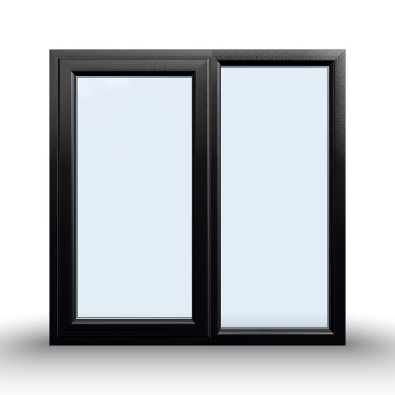 Casement Window - 1200x1200, Half Glass, Opening outwards, White/Anthracite, Double/Triple Glazing