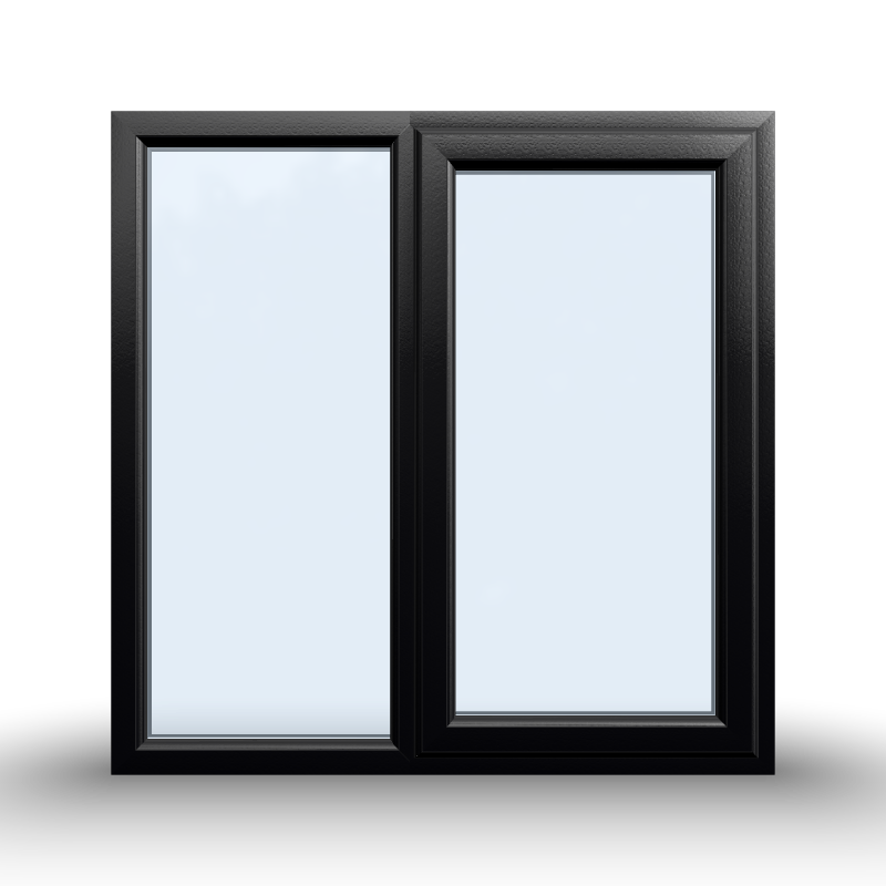 Casement Window - 1200x1200, Half Glass, Opening outwards, White/Anthracite, Double/Triple Glazing