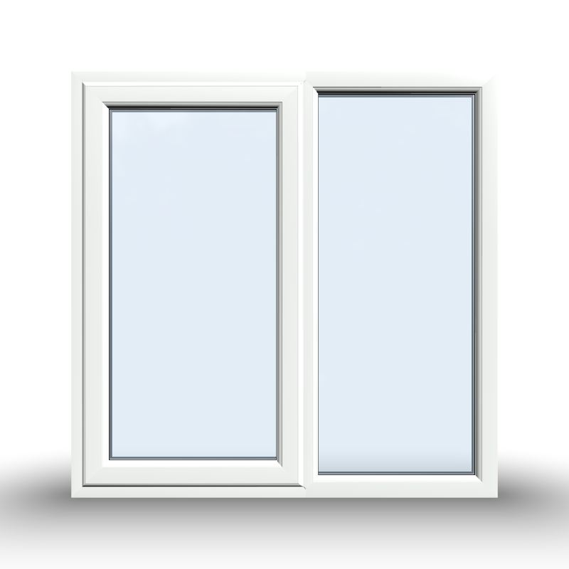 Casement Window - 1200x1200, Half Glass, Opening outwards, White/Anthracite, Double/Triple Glazing