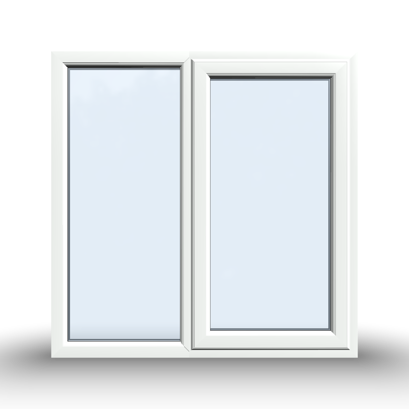 Casement Window - 1200x1200, Half Glass, Opening outwards, White/Anthracite, Double/Triple Glazing