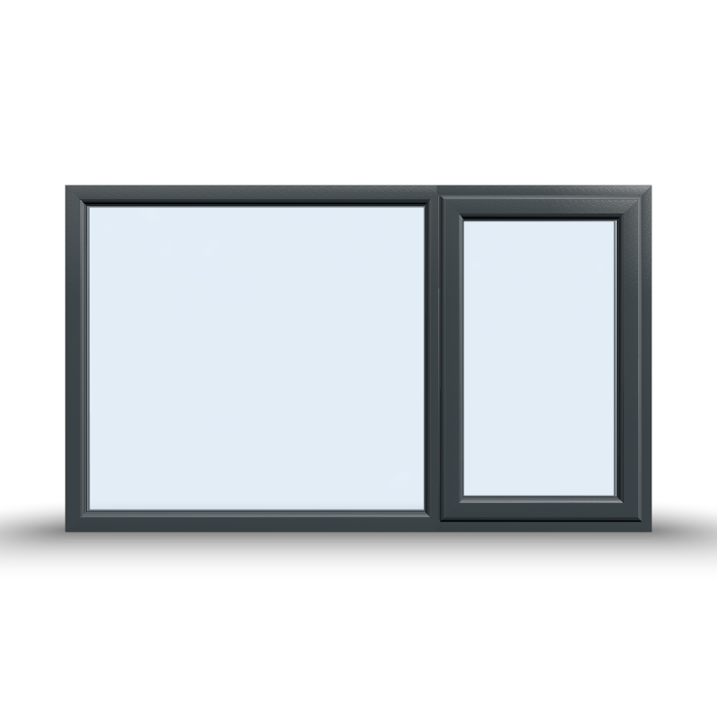 Casement Window - 1800x1065, Opening outwards, White/Anthracite, Double/Triple Glazing
