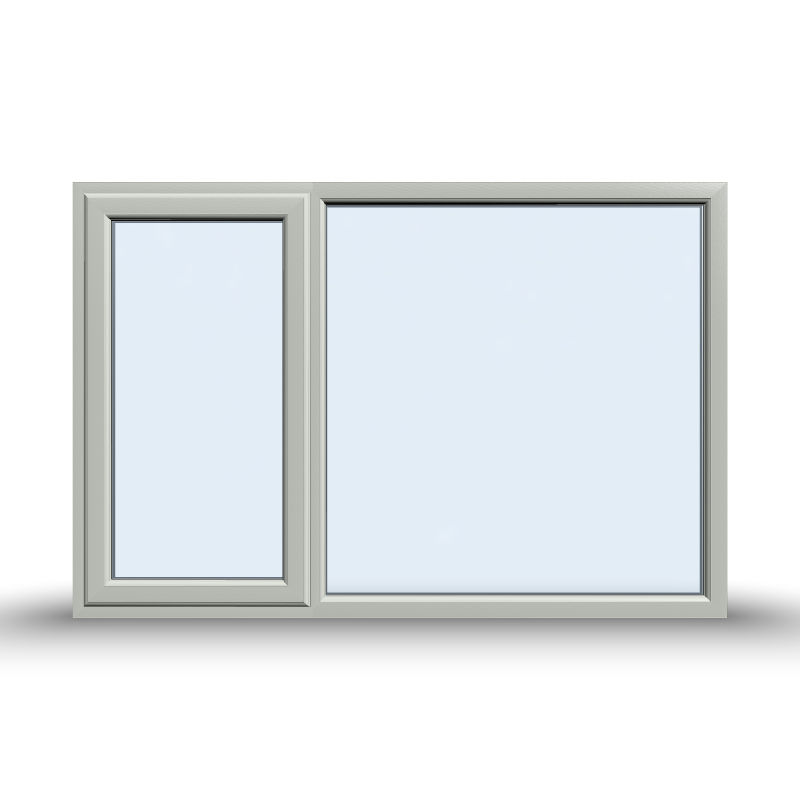 Casement Window - 1800x1200, Sash Right, Half Glass, Opening outwards, White/Anthracite, Double/Triple Glazing