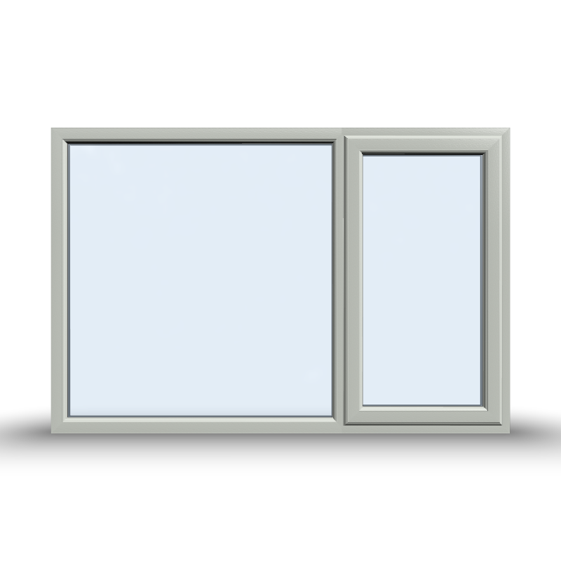 Casement Window - 1800x1200, Sash Right, Half Glass, Opening outwards, White/Anthracite, Double/Triple Glazing