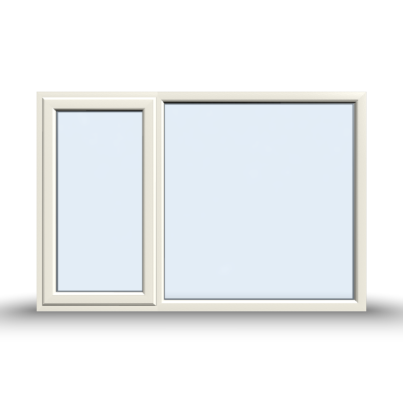 Casement Window - 1800x1200, Sash Right, Half Glass, Opening outwards, White/Anthracite, Double/Triple Glazing