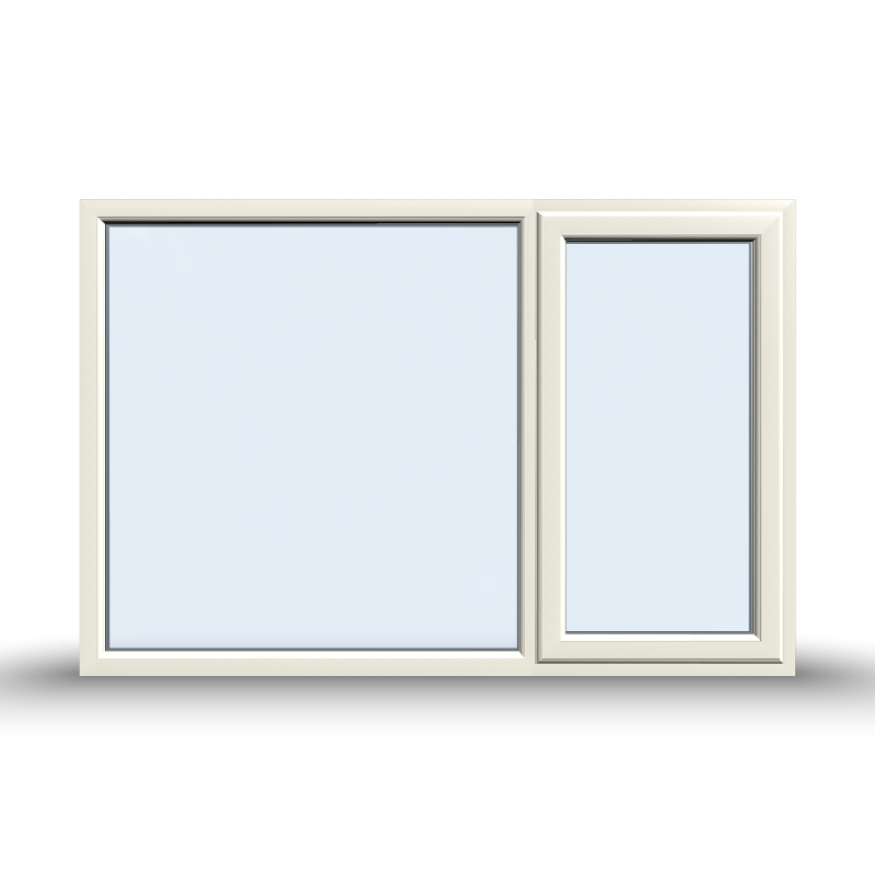 Casement Window - 1800x1200, Sash Right, Half Glass, Opening outwards, White/Anthracite, Double/Triple Glazing