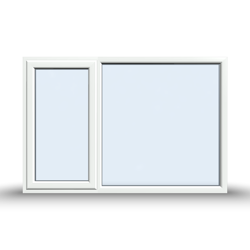 Casement Window - 1800x1200, Sash Right, Half Glass, Opening outwards, White/Anthracite, Double/Triple Glazing