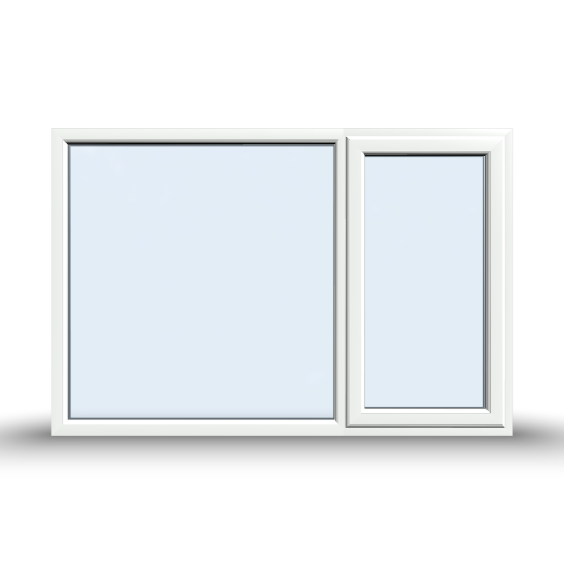 Casement Window - 1800x1200, Sash Right, Half Glass, Opening outwards, White/Anthracite, Double/Triple Glazing