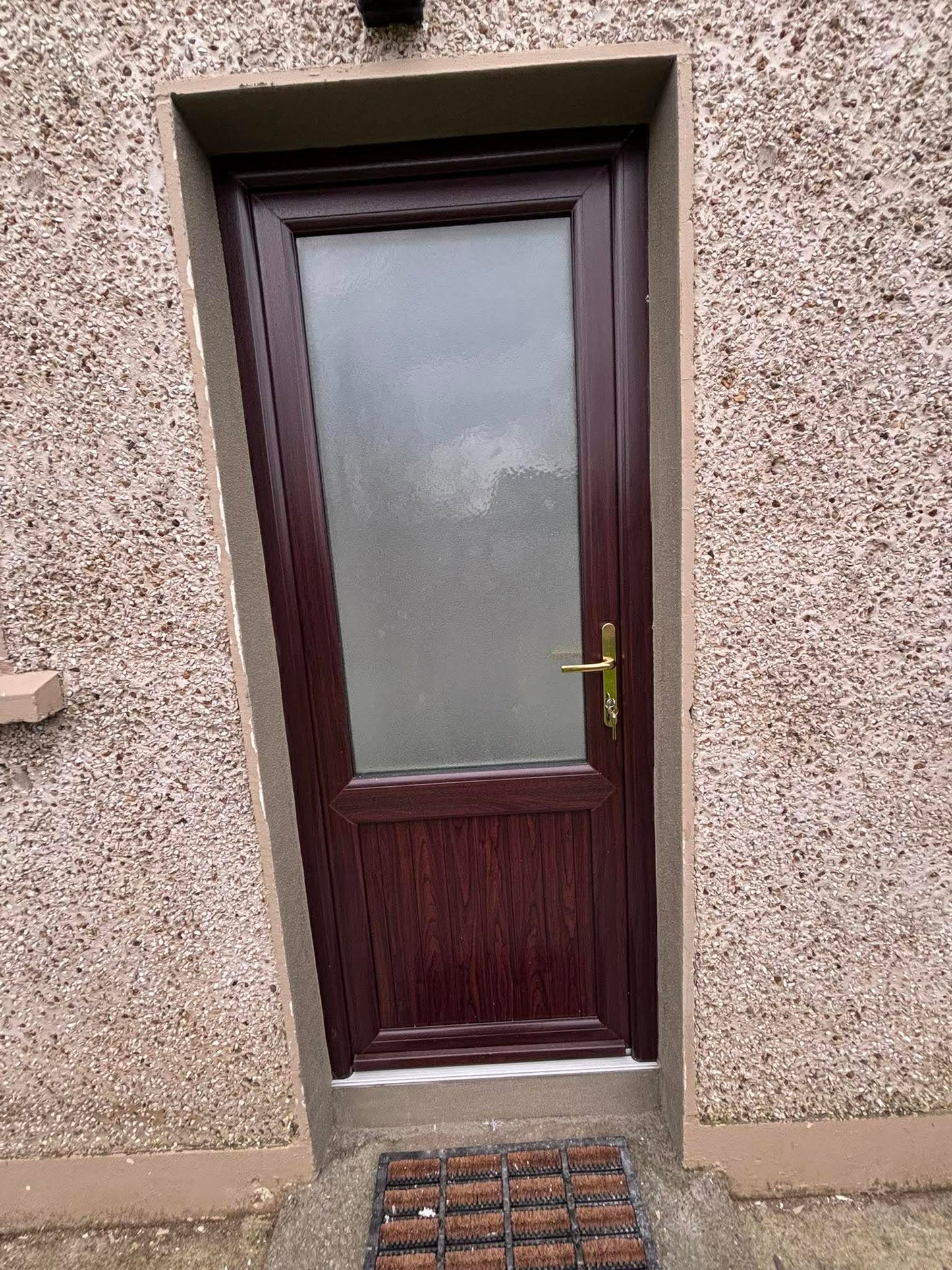 uPVC Door - 890x2090 - Half Glass, Outwards Opening, White/Anthracite, Double/Triple Glazing