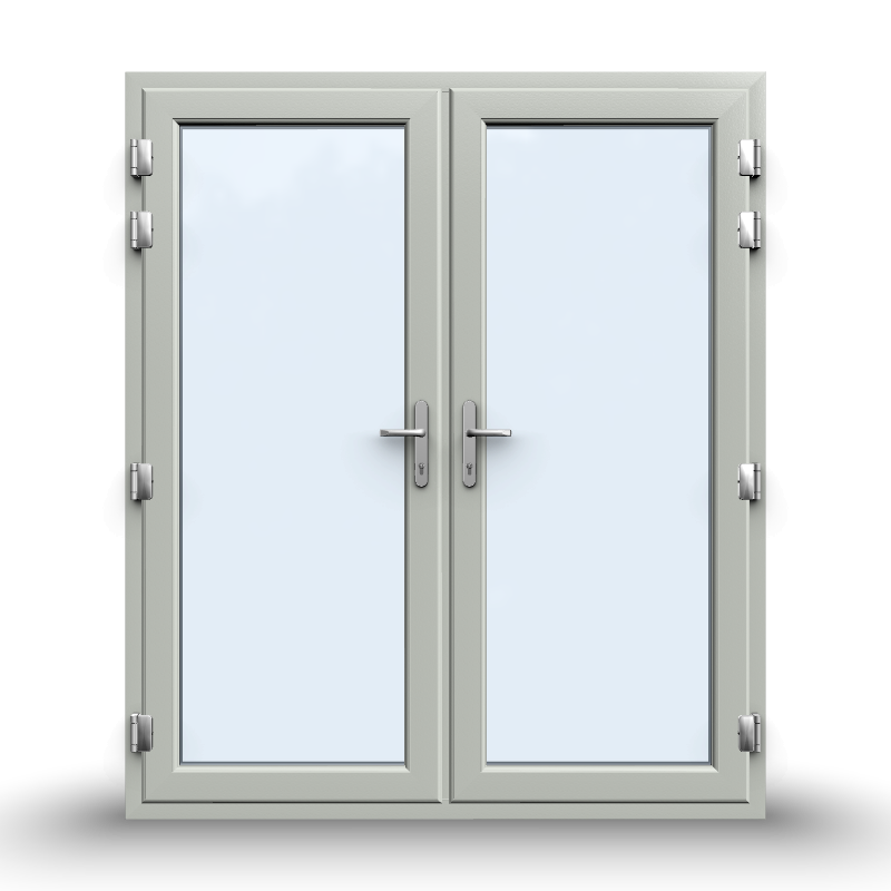 uPVC French Doors  - Opening Outward - 1790 x 2090 - White/Anthracite - Double/Triple Glazed