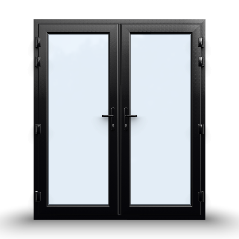 uPVC French Doors  - Opening Outward - 1790 x 2090 - White/Anthracite - Double/Triple Glazed