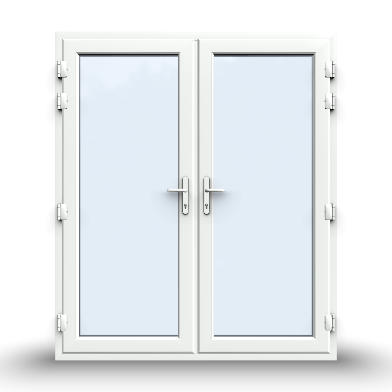 uPVC French Doors  - Opening Outward - 1790 x 2090 - White/Anthracite - Double/Triple Glazed