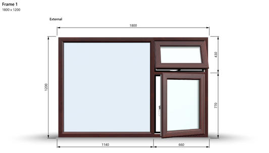 UPVC Window β 1800Γ1200 mm (Side & Top Opening Sash on One Side) πͺππΌ