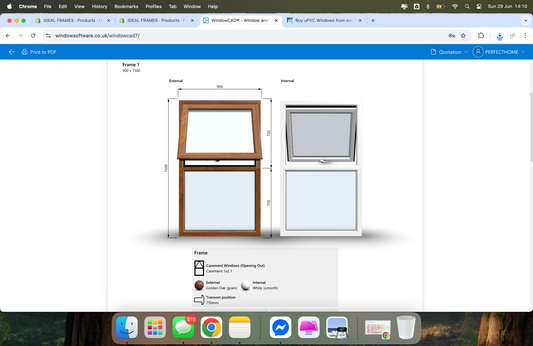 Top Opening Casement Window β 900Γ1500 mm (Half Split) πͺπΌ