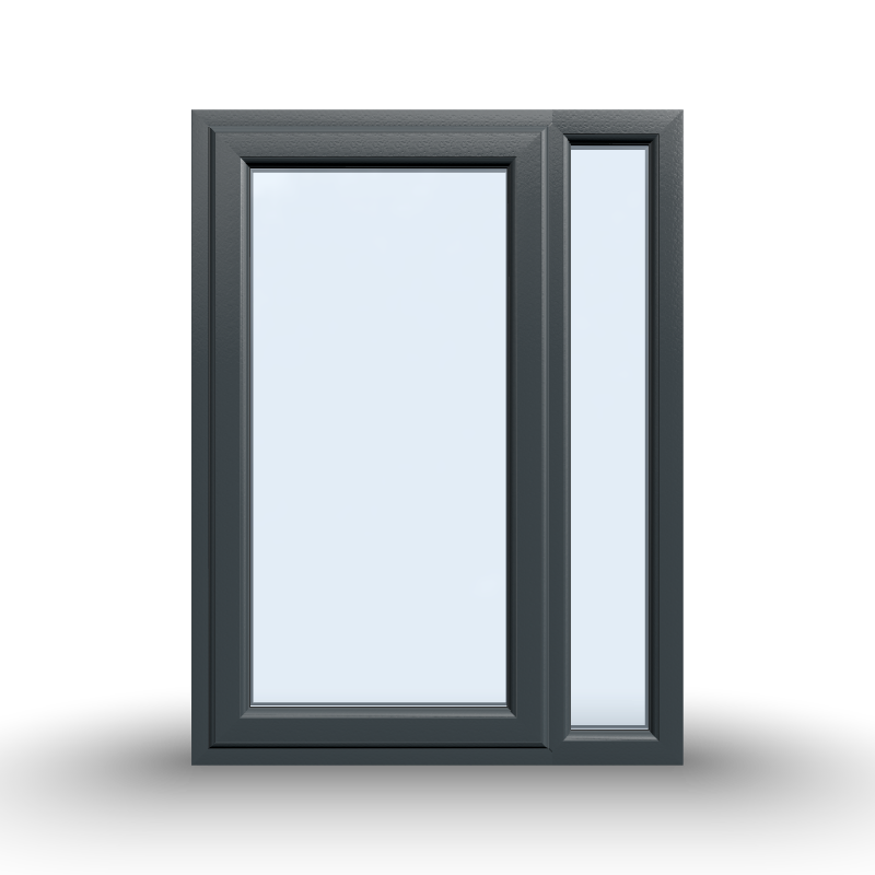 uPVC Casement Window - 900x1200, Half Glass, Opening Outwards, White/Anthracite, Double/Triple Glazing