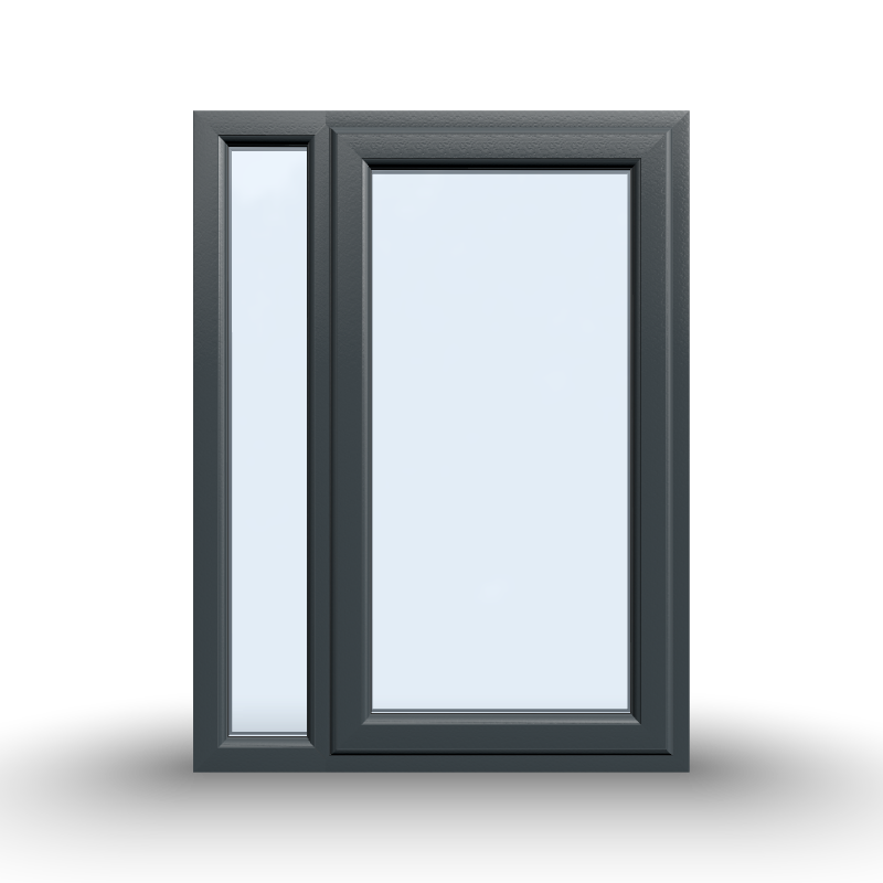 uPVC Casement Window - 900x1200, Half Glass, Opening Outwards, White/Anthracite, Double/Triple Glazing