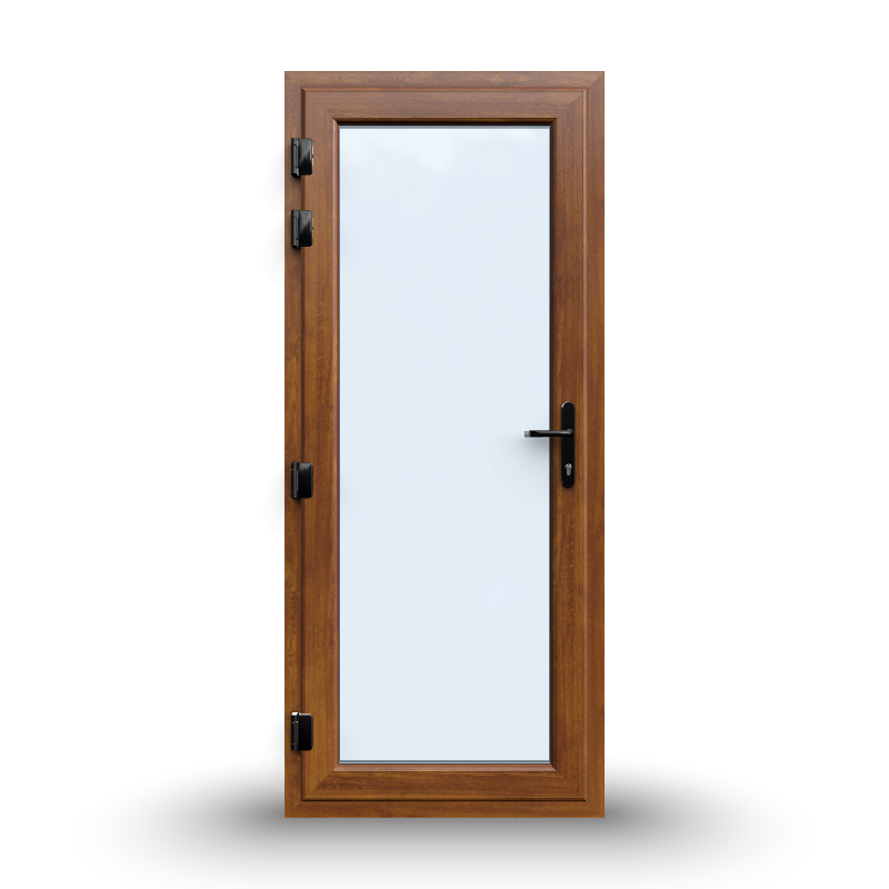 uPVC Door - 890x2090 - Full Glass, Outwards Opening, White/Anthracite, Double/Triple Glazing