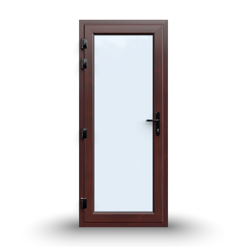 uPVC Door - 890x2090 - Full Glass, Outwards Opening, White/Anthracite, Double/Triple Glazing