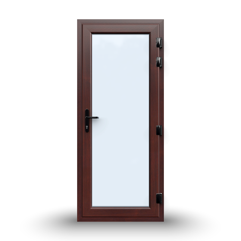 uPVC Door - 890x2090 - Full Glass, Outwards Opening, White/Anthracite, Double/Triple Glazing