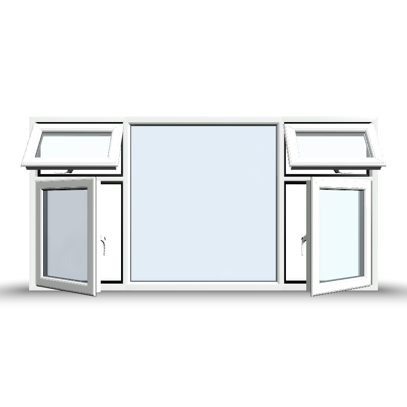 Side and Top Opening Casement Window - 2400x1200 Opening outwards ( 4 Opening Sashes)
