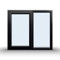 Side Opening Casement Window - 1200x1065, Half Glass, Opening outwards, White/Anthracite, Double/Triple Glazing