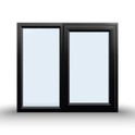 Side Opening Casement Window - 1200x1065, Half Glass, Opening outwards, White/Anthracite, Double/Triple Glazing