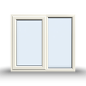 Side Opening Casement Window - 1200x1065, Half Glass, Opening outwards, White/Anthracite, Double/Triple Glazing