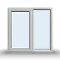 Side Opening Casement Window - 1200x1200, Half Glass, Opening outwards, White/Anthracite, Double/Triple Glazing