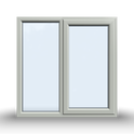 Side Opening Casement Window - 1200x1200, Half Glass, Opening outwards, White/Anthracite, Double/Triple Glazing