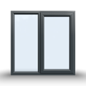 Side Opening Casement Window - 1200x1200, Half Glass, Opening outwards, White/Anthracite, Double/Triple Glazing