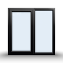 Side Opening Casement Window - 1200x1200, Half Glass, Opening outwards, White/Anthracite, Double/Triple Glazing