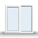 Side Opening Casement Window - 1200x1200, Half Glass, Opening outwards, White/Anthracite, Double/Triple Glazing