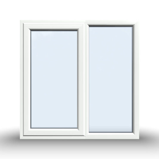 Casement Window - 1200x1200, Half Glass, Opening outwards, White/Anthracite, Double/Triple Glazing