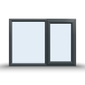 Side Opening Casement Window - 1500x1065, Opening outwards, White/Anthracite, Double/Triple Glazing