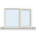 Side Opening Casement Window - 1500x1065, Opening outwards, White/Anthracite, Double/Triple Glazing