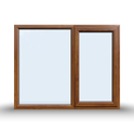 Casement Window - 1500x1200, Opening outwards, White/Anthracite, Double/Triple Glazing