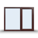 Casement Window - 1500x1200, Opening outwards, White/Anthracite, Double/Triple Glazing