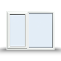 Casement Window - 1500x1200, Opening outwards, White/Anthracite, Double/Triple Glazing
