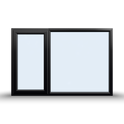 Casement Window - 1800x1200, Sash Right, Half Glass, Opening outwards, White/Anthracite, Double/Triple Glazing