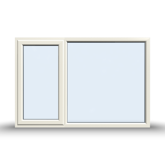 Casement Window - 1800x1200, Sash Right, Half Glass, Opening outwards, White/Anthracite, Double/Triple Glazing