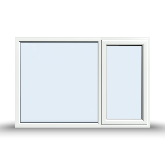 Casement Window - 1800x1200, Sash Right, Half Glass, Opening outwards, White/Anthracite, Double/Triple Glazing
